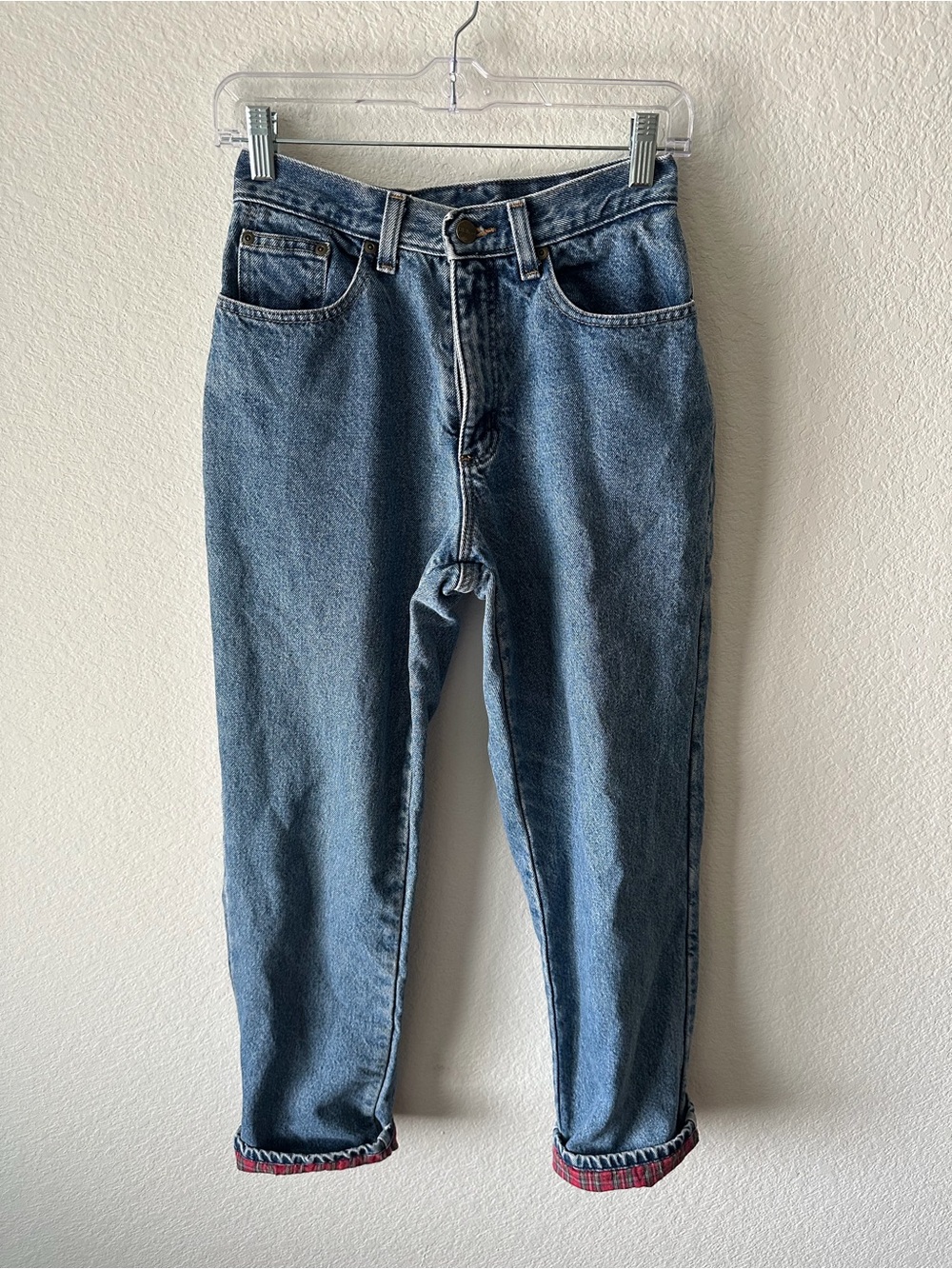 L.L.Bean Double L Relaxed Fit Flannel Lined Jeans Women’s 4R Straight Leg Denim